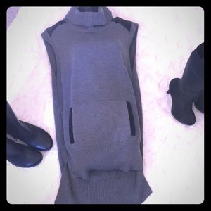 Banana republic sweater dress with leather accents